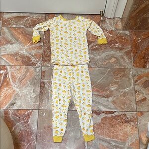 Yellow pasta Print Kids Pajamas